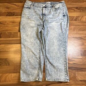 Lane Bryant High Rise Girlfriend Straight Crop Acid Wash‎ Jeans Womens Size 18